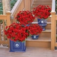 thumbnail image 5 of Zukuco 6 Bundles Artificial Outdoor Flowers Silk Camellia Flowers Outdoor UV Resistant Garden Bush Flowers Home Decor Garden Patio Balcony Vase Table Decor(Red), 5 of 7