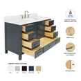 thumbnail image 3 of Ariel Cambridge 54 Inch Single Oval Sink Bathroom Vanity With Carrara White Quartz Countertop 1.5 Edge In Midnight Blue, 3 of 10