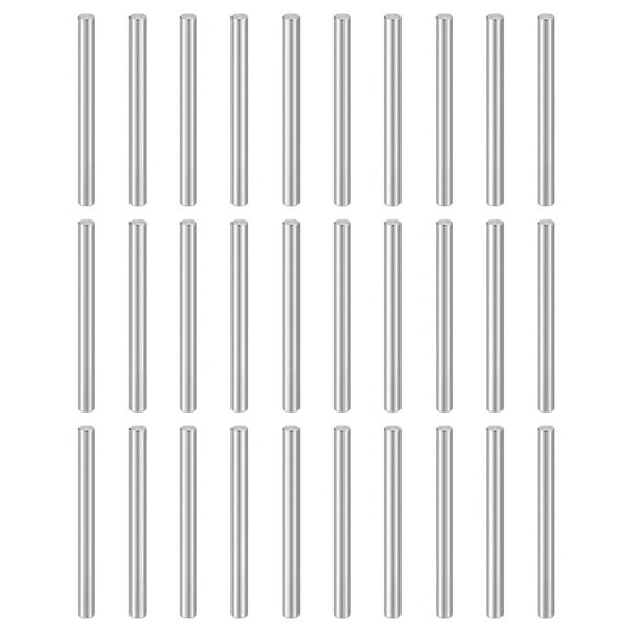 Uxcell 50pcs Dowel Pins M3(3mm) x 35mm 304 Stainless Steel Cylindrical Shelf Support Peg Pin Rod Fasten Elements for Metal Devices Wood Furniture DIY Installation, Silver