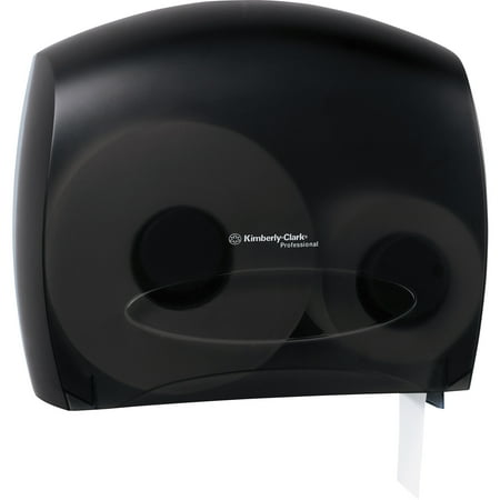 Kimberly Clark Professional JRT Jr. Escort Jumbo Roll. Commercial Toilet Paper Dispenser (09507), with Stub Roll, 16” x 13.88” x 5.75”, Smoke per Black