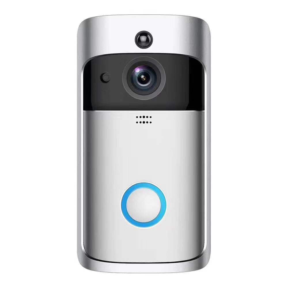 Wireless Smart WiFi Door Bell IR Video Visual Ring Camera Gray Home Security Cam 