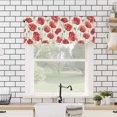 thumbnail image 4 of Red Poppy Kitchen Valances for Windows 42x12 Inch Kitchen Curtains Valances Rod Pocket Pastoral Flowers Green Leaves Vintage Botanical Bathroom Window Valances for Window Treatment Decor, 4 of 6