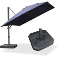 thumbnail image 1 of Parasol Déporté Carré 10 Pieds X 10 Pieds avec Base, Rotation à 360 Degrés et 8 Nervures en Métal Robuste pour Jardin, Terrasse, Piscine, Beige, 1 of 7