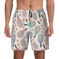 thumbnail image 3 of Uemuo Cute Tennis Racket Pattern Mens Swim Trunks Quick Dry Board Shorts with Mesh Lining, Stretch Beach Shorts Quick Dry No-Chafing Board Shorts-Small, 3 of 9