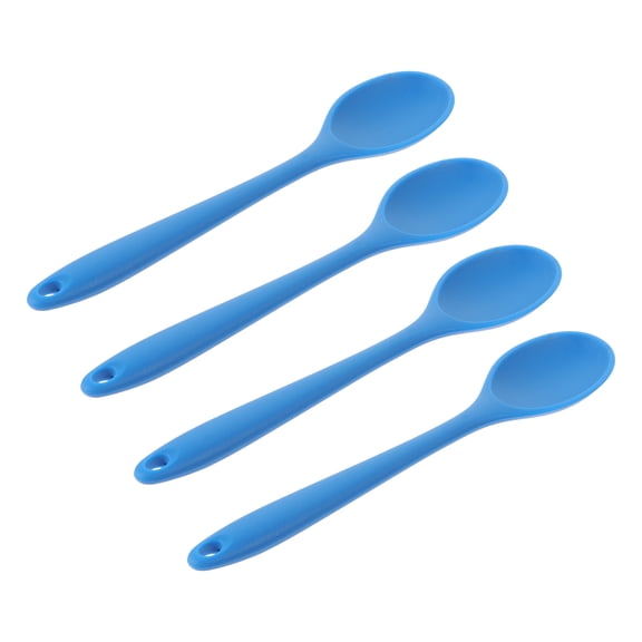 4Pcs Silicone Salad Spoons Food Eating Spoons Multipurpose Cooking Spoons