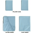 thumbnail image 4 of czcpp-WAEPIC Ensemble de Draps pour Lit Simple/confortable/respirant et Rafraîchissant/extra Doux/résistant au Rétrécissement et à la Décoloration/entretien Facile-16 Pouces Poches Profondes/oeko-TEX/hôtel/doux et Sans Plis (22-Bleu Poussiéreux, Simple), 4 of 4
