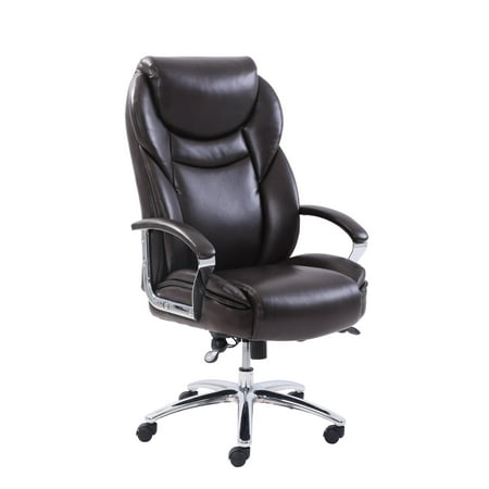Serta Big & Tall Office Chair, Brown Bonded Leather