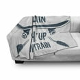 thumbnail image 3 of Fitness Soft Flannel Fleece Throw Blanket, Hand Drawn 90s Themed Skateboard Boho Style Arrows Phrase, Cozy Plush for Indoor and Outdoor Use, 60" x 80", Dark Blue White, by Ambesonne, 3 of 6