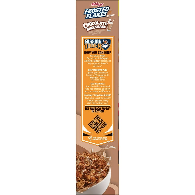 Kellogg's Frosted Flakes Chocolate Milkshake Cereal - 12 Pack Family Breakfast Boxes