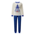thumbnail image 2 of Family Matching Christmas Pajamas Tree Letter Long Sleeve Tops and Plaid Pants Sleepwear Set, 2 of 10