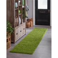thumbnail image 1 of Unique Loom 3127902 2 ft. 2 in. x 6 ft. 5 in. Solid Shag Runner Rug, Grass Green, 1 of 5