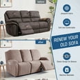 thumbnail image 5 of TAOCOCO Rrecliner Loveseat Slipcover, Stretch Reclining Couch Covers 3 Piece Separate Sofa Slipcover with Pockets, Khaki, 5 of 8