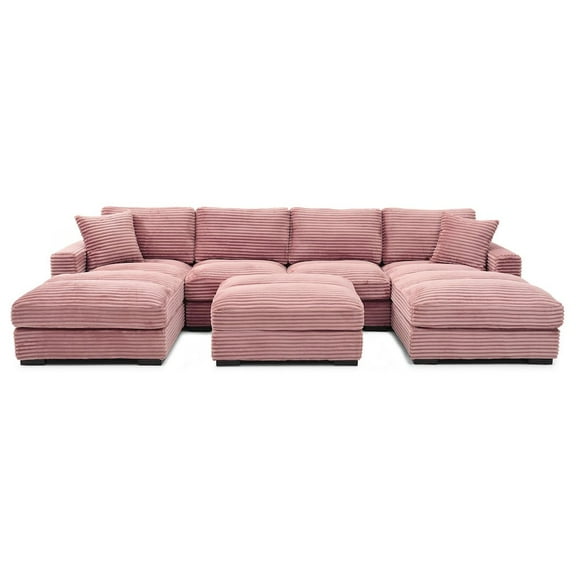 Scarlet Velvet Corduroy Sofa in Pink