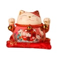 thumbnail image 2 of Lucky Cat Saving Pot, Lucky Cat Coin Bank Lovely  Wish Exquisite Pattern Ceramic  For Office, 2 of 8