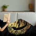 thumbnail image 3 of Psychedelic Soft Flannel Fleece Throw Blanket, Occult Medieval Graphic Artwork, Cozy Plush for Indoor and Outdoor Use, 70" x 90", Yellow and Black, by Ambesonne, 3 of 5