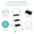 thumbnail image 3 of Best Choice Products 3 Step Ladder Folding Lightweight Step Stool for Home w/ Non-Slip Feet, Padded Steps, 330lb White, 3 of 6