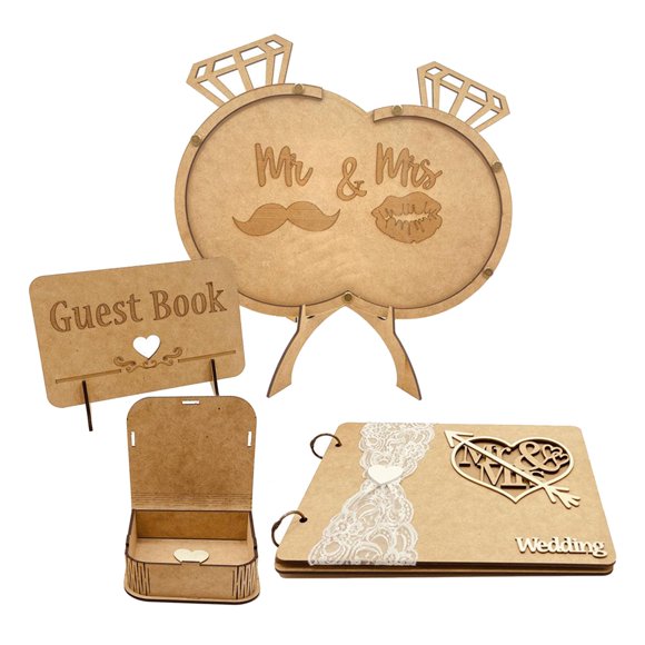 Rustic Wedding Guest Book Visitors Sign Slices with Stand Registry Decoration Baby Shower Birthday Anniversary , diamond rings