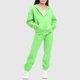 thumbnail image 1 of Chaqueta de invierno de color liso para niños, sudadera larga con capucha y cremallera y pantalones deportivos con lazo en las piernas, conjunto deportivo informal con forro polar para mayor calidez,, 1 of 5