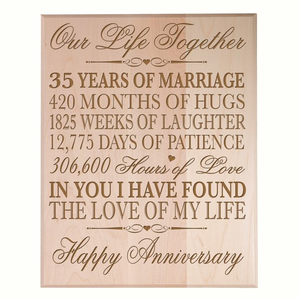 35th Wedding Anniversary Wall Plaque Our Life Together