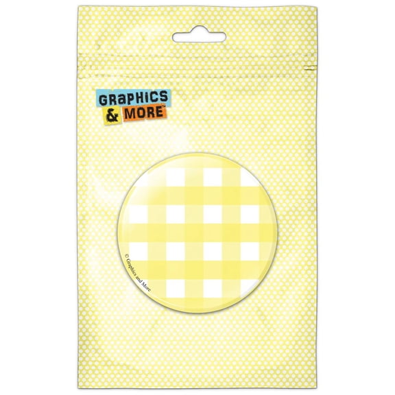 Gingham Yellow Picnic Western Birthday Pinback Button Pin Badge