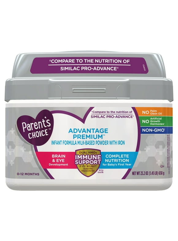 Parent's Choice Advantage Premium Powder Baby Formula with Iron, 23.2 oz Tub