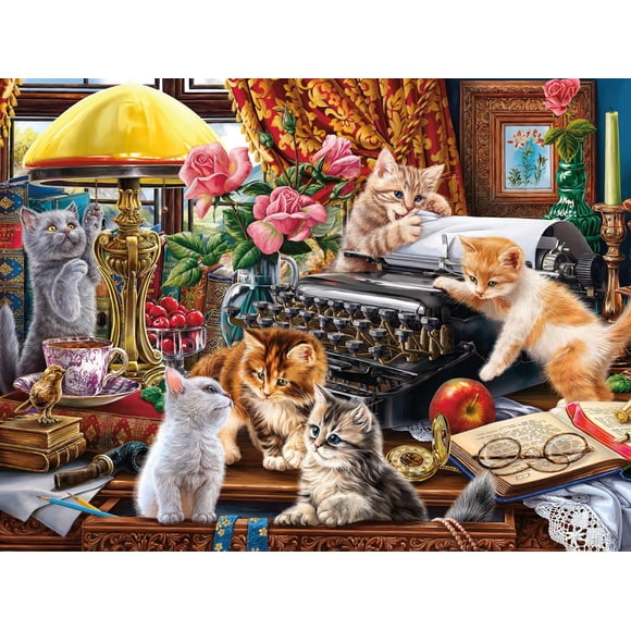 Rompecabezas Ceaco Paws Gone Wild The Writer's Cats, 550 piezas
