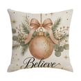 thumbnail image 2 of Vintage Pink Christmas Throw Pillow Cover, Decorative Holiday Cushion Case for Sofa Home Decor., 2 of 6