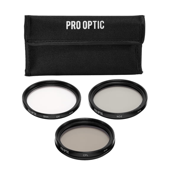 ProOptic 37 mm Digital Essentials Filter Kit, with Ultra Violet (UV), Circular Polarizer and Neutral Density 2 (ND2) Filters, with Pouch
