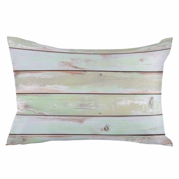 Green Grey Wooden Throw Pillow Cover 20 x 30 Inch Decorative Pillow Cover Farmhouse Vintage Stripes Lumbar Pillowcase Seasonal Rectangle Cushion Case for Couch Sofa Bed Living Room