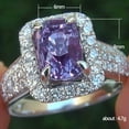 thumbnail image 5 of 6*8mm Princess Purple AAA Topaz Cz Band Womens 925 Silver Wedding Ring Size 6-10, 5 of 5