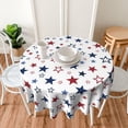 thumbnail image 6 of 4th of July Tablecloth Round 70 Inch,White Red Blue Patriotic Stars Table Cloth,Stain Resistance Polyester American Independence Day Farmhouse Table Covers for Kitchen Dining Parties Picnic, 6 of 6