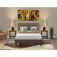 thumbnail image 2 of East West Furniture 3-piece Traditional Wood Queen Bed Set in Brown Finish, 2 of 6
