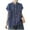 *Blue, variant on VBVC Women's Denim-Look Button Down Shirt,Ladies Short Sleeve Collared Chambray Blouse,Loose Fit Lightweight Summer Top for Women,Blue,M-2XL
