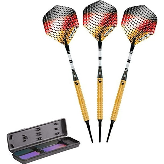 Elkadart Titanium 90% Tungsten Soft Tip Dart Set, 18 Grams, Gold