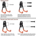 thumbnail image 3 of Soporte de pared para guitarra, almacenamiento de pared, doble gancho (naranja), 2 unidades, 3 of 5