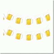 Brewfest Stein Strung Banners - 10ft Oktoberfest Beer Decoration, Mug Pennant Garland (2 Pack)