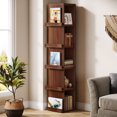 thumbnail image 2 of Tribesigns 70.9" Tall Narrow Bookcase, 5-Tier Slim Cube Wooden Bookshelf with Side Storage, 2 of 7