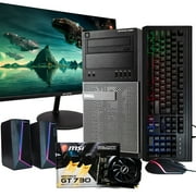 Dell Gaming Computer Tower PC, Intel i5 Quad Core Gen 4, NVIDIA GeForce GT 730 2GB, 8GB DDR3 RAM, 512GB SSD, New 24" LCD Monitor, RGB Keyboard and Mouse Gaming Kit, Windows 10 Pro ()