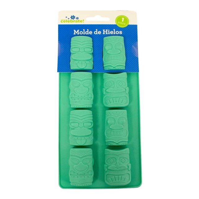 Molde de Hielos Way To Celebrate! de Silicón para 8 Hielos Diseño Tiki Aqua