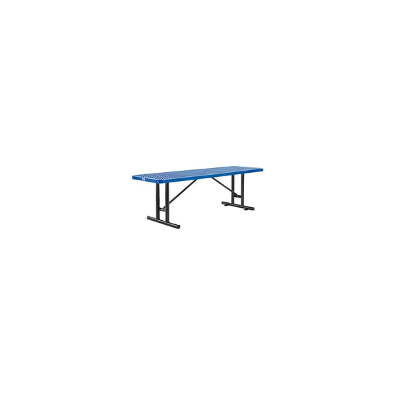 Global Industrial 8' Rectangular Expanded Metal Outdoor Table, Blue