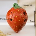 thumbnail image 3 of 6 Hole Strawberry Ocarina - Ceramic Ocarina with Neck Strap for Kids Beginners, Music Gift, 3 of 6