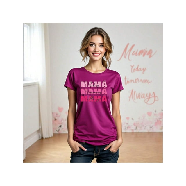 Playera Blusa De Mamá Hoy Mañana y Siempre – Amor Infinito en Cada Día Color Rosa Dorado Talla Chica Marca Emil SaEs