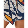 thumbnail image 5 of Women Colorblock Irregular Hem Buttons Short Sleeve Round Neck T-shirt, 5 of 5