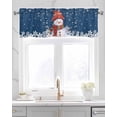 thumbnail image 2 of Red Snowman Christmas Linen Curtain Valance for Bedroom/Bathroom/Kitchen/Office/Living/Dining Room Window,Xmas Winter Snowflake Navy Blue Rod Pocket Topper Decorative Cafe Drapes Panel 54"x18", 2 of 6