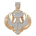 thumbnail image 6 of Real Genuine Diamond 0.61 Cwt. 28+ Grams Egyptian Scarab Beetle Amulets Winged Horus Evil Eye Of Ra Pendant 10K Rose Gold On Pharaoh Charm Chain Set, 6 of 6