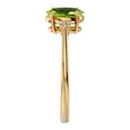 thumbnail image 4 of SuperJeweler 1 1/2 Carat Oval Shape Peridot and Two Diamond Ring In 14 Karat Yellow Gold For Women, 4 of 6