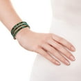 thumbnail image 4 of Natural Beauty Malachite Triple Wrap Nude Leather Bracelet, 4 of 5