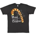 thumbnail image 3 of Inktastic Merry Christmas Red and Gold Candy Cane T-Shirt, 3 of 5
