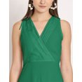 thumbnail image 5 of Moomaya Solid Wrap Style Maxi Dress, Sleeveless V-Neck A-Line Party Dress, 5 of 8