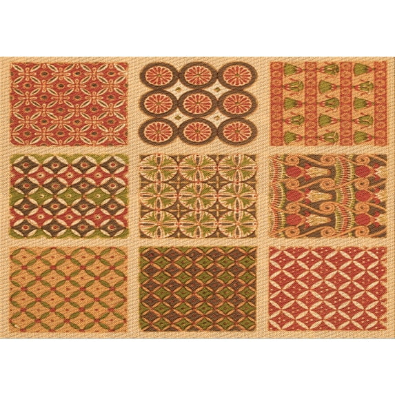 Ahgly Company Machine Washable Indoor Rectangle Transitional Orange Area Rugs, 8' x 12'